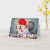 Künstler Corgi Blankokarte Karte (Gelbe Blume)