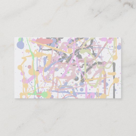 Künstler Custom Black Visitenkarte (Rückseite)