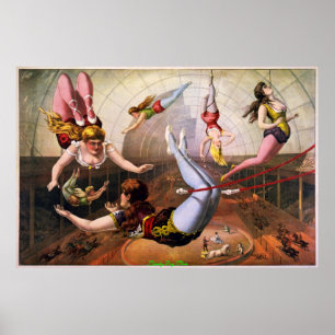 KÜNSTLER DER TRAPEZE IM ZIRKUS - REINIGUNGSSTELLEN POSTER