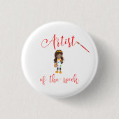 Künstler der Woche mit Pinsel Button (Vorderseite)