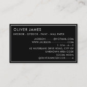 Künstler des feinen Lackmalers Visitenkarte (Rückseite)