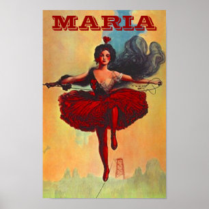 KÜNSTLER DES PLAKAT-VINTAGER ZIRKUS-PRIMA DONNA POSTER