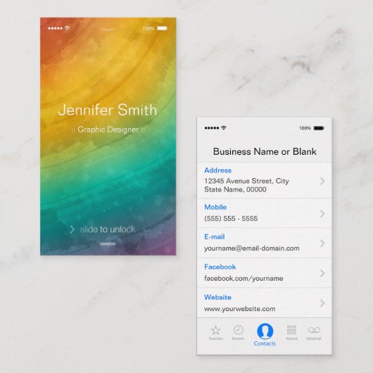 Künstler / Designer - Einfaches generisches Interf Visitenkarte (Vorne/Hinten)