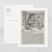 Künstler, die Durers zeichnend Maschine benutzen,  Postkarte (Vorne/Hinten)