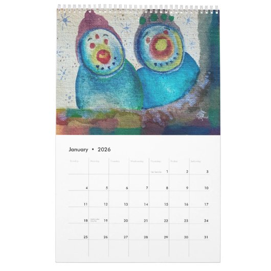 Künstler durch Unfall das ganze Jahr über Kalender (Jan 2026)