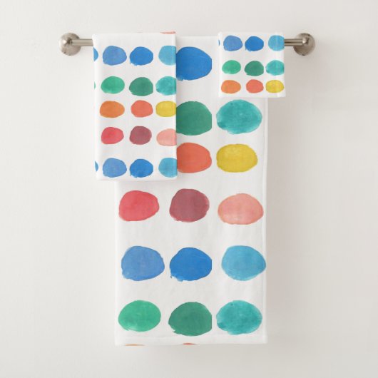 Künstler-Farbbeispielpolka-Punkt-Bad-Tuch-Set Badhandtuch Set (Insitu)