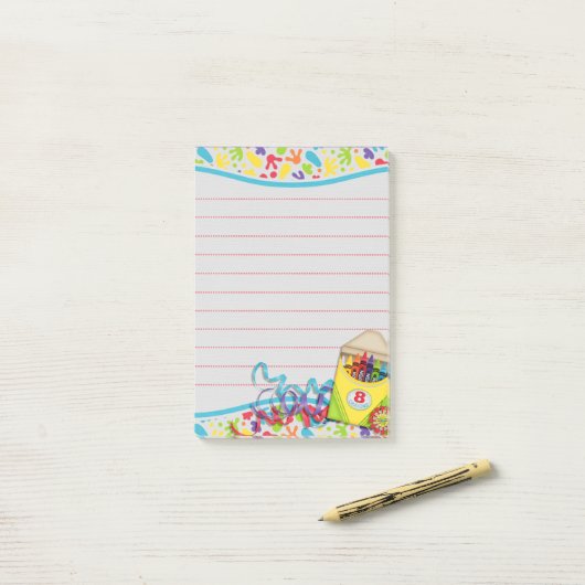 Künstler-Farbe splats Zeichenstiftkasten Post-it Klebezettel (Auf Schreibtisch)