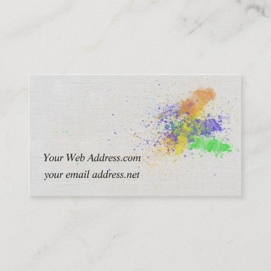 Künstler-Farben-Spritzer Visitenkarte (Rückseite)