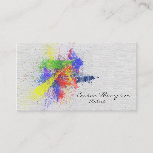 Künstler-Farben-Spritzer Visitenkarte (Vorderseite)