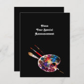 KÜNSTLER FARBPALETTE ART SHOW GALLERY AUSSTELLUNG ANKÜNDIGUNG (Vorne/Hinten)