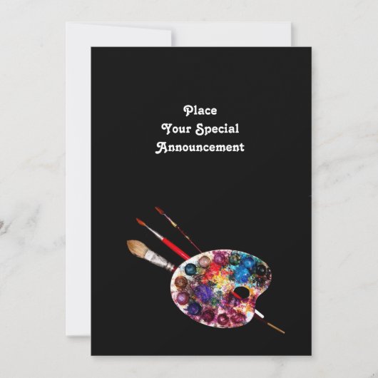 KÜNSTLER FARBPALETTE ART SHOW GALLERY AUSSTELLUNG ANKÜNDIGUNG (Vorderseite)