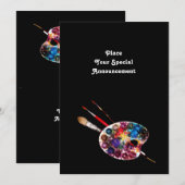 KÜNSTLER FARBPALETTE ART SHOW GALLERY AUSSTELLUNG ANKÜNDIGUNG (Vorne/Hinten)