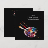 KÜNSTLER FARBPALETTE ART SHOW GALLERY AUSSTELLUNG ANKÜNDIGUNG (Vorne/Hinten)