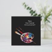 KÜNSTLER FARBPALETTE ART SHOW GALLERY AUSSTELLUNG ANKÜNDIGUNG (Stehend Vorderseite)