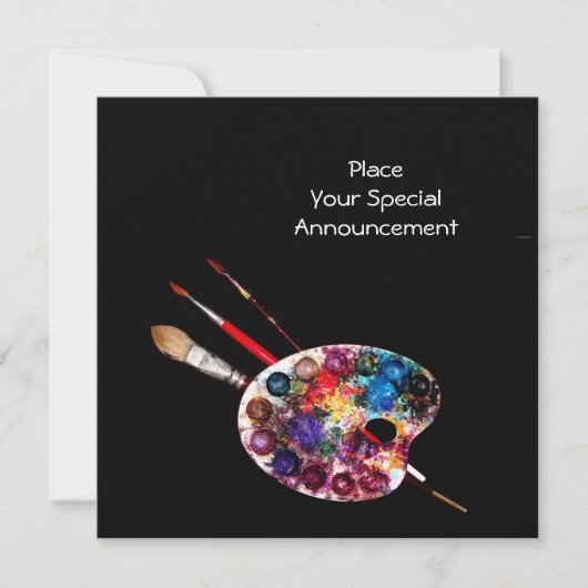 KÜNSTLER FARBPALETTE ART SHOW GALLERY AUSSTELLUNG ANKÜNDIGUNG (Vorderseite)