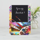 KÜNSTLER FARBPALETTE ART SHOW GALLERY AUSSTELLUNG EINLADUNG (Stehend Vorderseite)