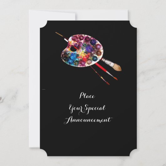 KÜNSTLER FARBPALETTE ART SHOW GALLERY AUSSTELLUNG EINLADUNG (Rückseite)