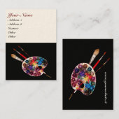 KÜNSTLER FARBPALETTE / Maler, Kunststoffe Visitenkarte (Vorne/Hinten)