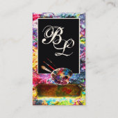 KÜNSTLER FARBPALETTE MONOGRAMM Maler,Kunstgegenstä Visitenkarte (Rückseite)