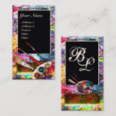 KÜNSTLER FARBPALETTE MONOGRAMM Maler,Kunstgegenstä Visitenkarte (Vorne/Hinten)