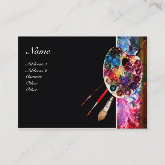 KÜNSTLER FARBPALETTE MONOGRAMM Maler,Kunstgegenstä Visitenkarte (Vorderseite)