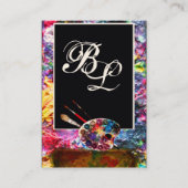 KÜNSTLER FARBPALETTE MONOGRAMM Maler,Kunstgegenstä Visitenkarte (Rückseite)