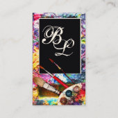 KÜNSTLER FARBPALETTE MONOGRAMM Maler,Kunstgegenstä Visitenkarte (Rückseite)