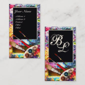 KÜNSTLER FARBPALETTE MONOGRAMM Maler,Kunstgegenstä Visitenkarte (Vorne/Hinten)