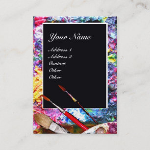 KÜNSTLER FARBPALETTE MONOGRAMM Maler,Kunstgegenstä Visitenkarte