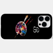 KÜNSTLER FARBPALETTE UND BRUSHER MONOGRAMM Black Case-Mate iPhone Hülle (Rückseite (Horizontal))