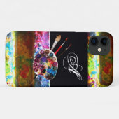 KÜNSTLER FARBPALETTE UND BRUSHER MONOGRAMM Black Case-Mate iPhone Hülle (Rückseite (Horizontal))