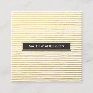 KÜNSTLER GOLD IMITAT SKETCH STRIPED LINE PATTER QUADRATISCHE VISITENKARTE