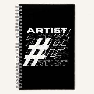 Künstler Hashtag Typografie Notizblock