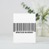 Künstler im Dienst Barcode-Symbol Postkarte (Stehend Vorderseite)