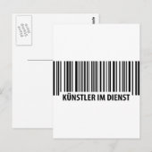 Künstler im Dienst Barcode-Symbol Postkarte (Vorne/Hinten)
