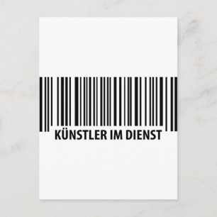 Künstler im Dienst Barcode-Symbol Postkarte