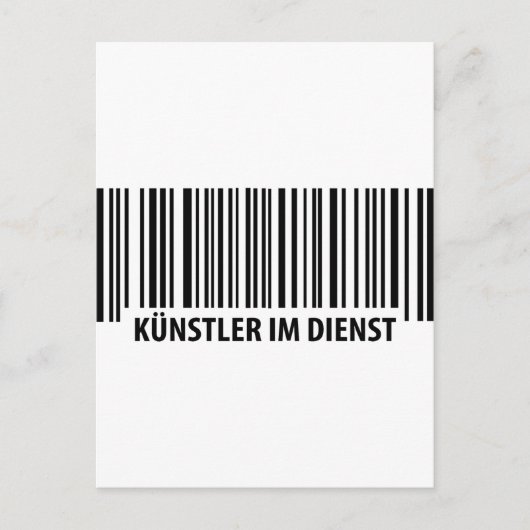 Künstler im Dienst Barcode-Symbol Postkarte (Vorderseite)