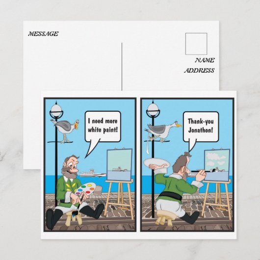 KÜNSTLER JOKE. POSTKARTE (Vorne/Hinten)