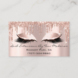 Künstler Lashes Aftercare Glitzer Tropfen Rose PI Visitenkarte