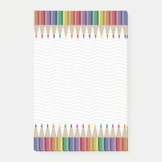 Künstler Lehrer Buntstift Post-it Klebezettel (Vorderseite)