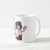 Künstler-Mädchen-Gestell-Tasse Kaffeetasse (VorderseiteRechts)