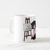 Künstler-Mädchen-Gestell-Tasse Kaffeetasse (Vorderseite Links)