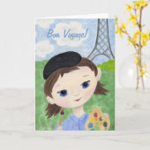 Künstler-MädchenReisekarte Karte (Gelbe Blume)