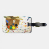 Künstler malen Spritzer und Farbpalette Gepäckanhänger (Rückseite horizontal)