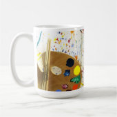 Künstler malen Spritzer und Farbpalette Kaffeetasse (Links)
