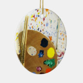 Künstler malen Spritzer und Farbpalette Keramikornament (Rechts)
