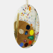 Künstler malen Spritzer und Farbpalette Keramikornament (Rechts)