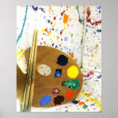 Künstler malen Spritzer und Farbpalette Poster (Vorne)