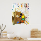 Künstler malen Spritzer und Farbpalette Poster (Küche)