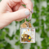 Künstler malen Spritzer und Farbpalette Schlüsselanhänger (Hand)